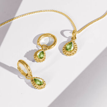 August Birthstone Peridot Gold Plated Necklace, 4 of 12