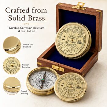 Personalised 100 Year Brass Calendar Compass, 4 of 12