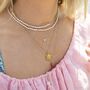 9ct Solid Gold Square Bead Saturno Chain Necklace, thumbnail 3 of 9