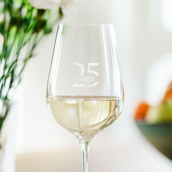 Personalised Name And Year Wine Glass, 3 of 6