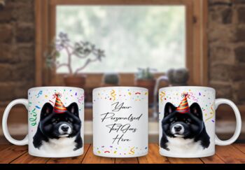 Personalised Akita Birthday Congratulations Party Gift Mug, 2 of 2