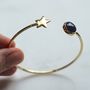 Gold Plated Star And Birthstone Adjustable Bangle, thumbnail 6 of 12