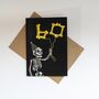 60th Balloon Skeleton Gothic Birthday Card, thumbnail 2 of 6