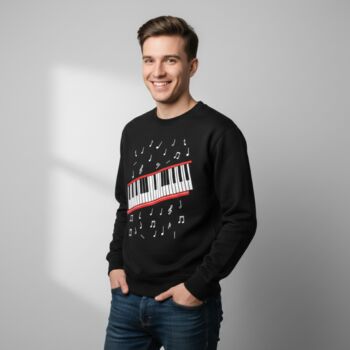 Piano Keyboard T Shirt Or Sweatshirt For Music Lovers – Musical Notes Design Gift, 3 of 12