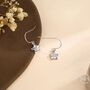 Sterling Silver Tiny Plumeria Flower Drop Hook Earrings, thumbnail 2 of 11