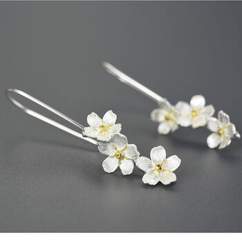 Forget Me Not Sterling Silver Earrings, 5 of 5