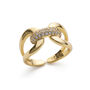 14k Gold Plated Diamante Wrap Ring, thumbnail 3 of 5
