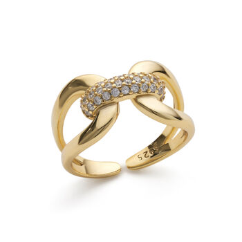 14k Gold Plated Diamante Wrap Ring, 3 of 5