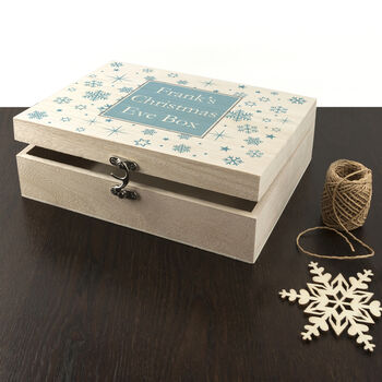 Personalised Ice Blue Snowflake Christmas Eve Box, 5 of 6