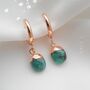 Emerald May Birthstone Hoop Earrings, thumbnail 1 of 10