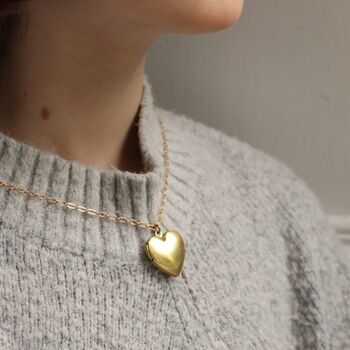 Simple Heart Locket Personalised Necklace, 5 of 9