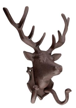 Huge Cast Iron Stag Head Coat Hook Wall Mounted 27cm, 3 of 3