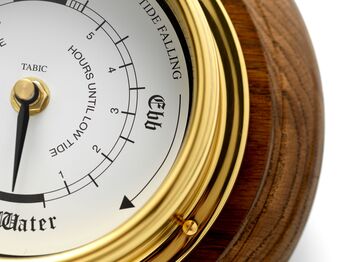 Classic Tide Clock And English Oak Mount, 8 of 12