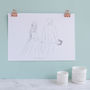 Personalised Wedding Day Line Drawing Portrait Print, thumbnail 4 of 12