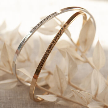 Success Is Not A Straight Line Brass Bangle, Motivational Gift For Her, Exams Gift, Study Gift, 3 of 12