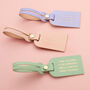 Personalised Leather Luggage Tag With Gold Foil Text, thumbnail 1 of 4