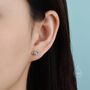 Moonstone Or Opal Eye Stud Earrings In Sterling Silver, thumbnail 6 of 12