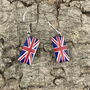 British Union Jack Flag Hook Earrings, thumbnail 3 of 4