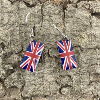 British Union Jack Flag Hook Earrings, 3 of 4