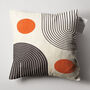 Orange And Black Geometric Abstract Bauhaus Ecru Cushion Cover, thumbnail 4 of 7