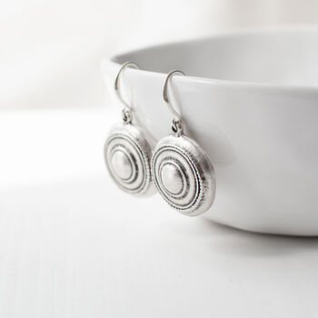 Silver Plated Round Earrings, 3 of 7