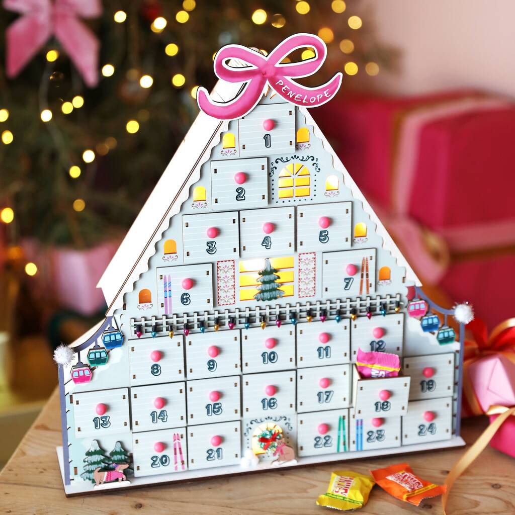 Personalised Fill Your Own Christmas Ski Chalet Advent, 1 of 12