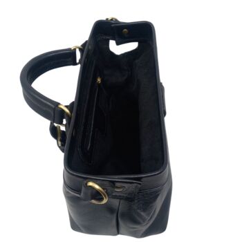 Small Black Doctor Bag Crossbody Handheld, 6 of 6