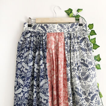 Paisley Print Cotton Midi Skirt, 4 of 7