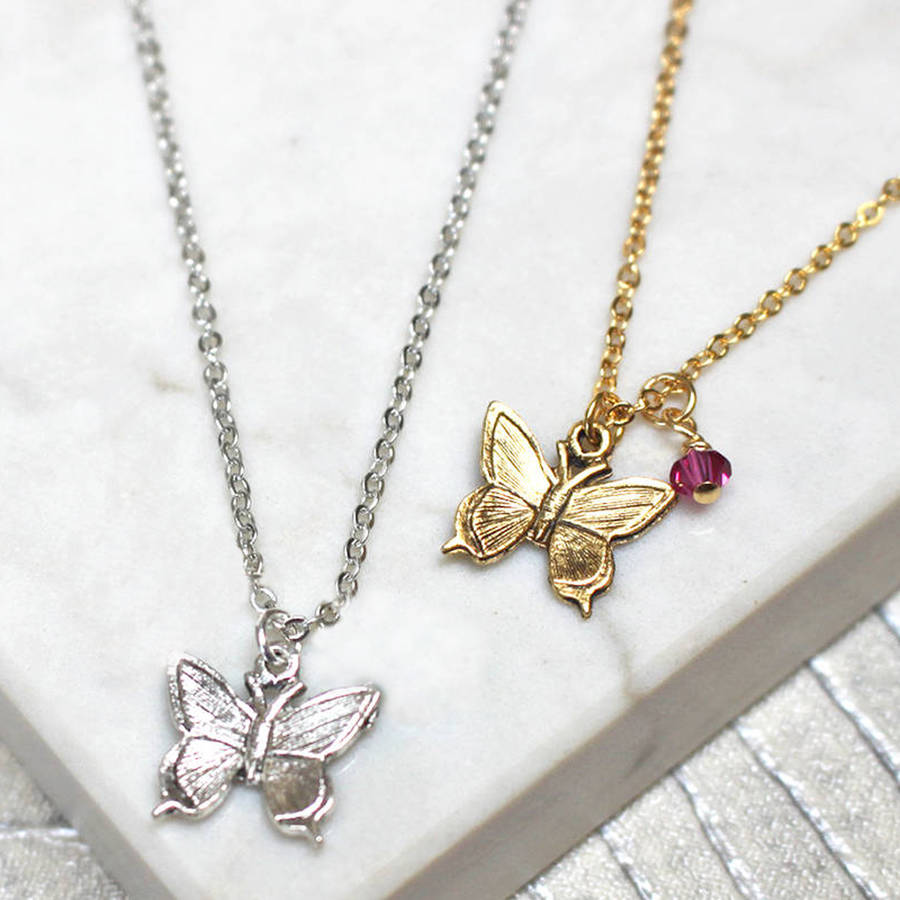 butterfly charm necklace by jamie london