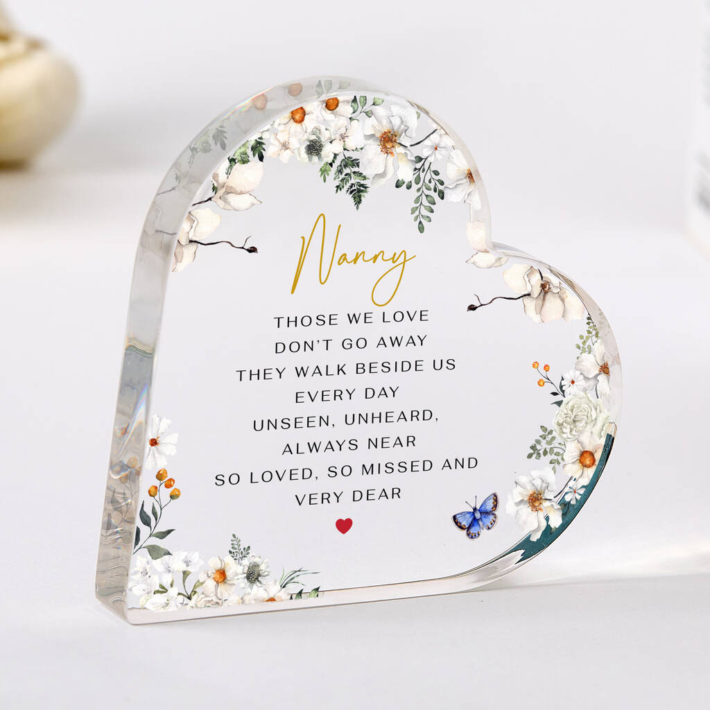 Nanny Memorial Heart Acrylic Plaque Gift, 1 of 2