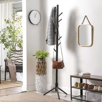 Solid Wood Standing Coat Rack With Eight Hooks, 2 of 6