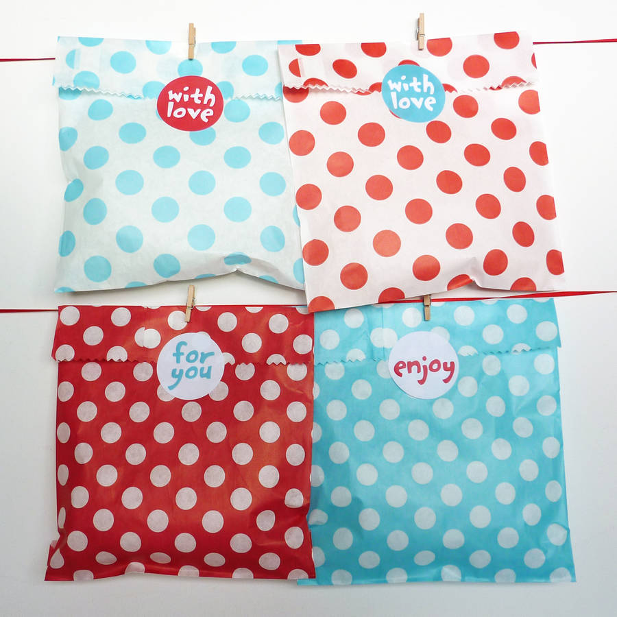 Spotty Party Bags And Stickers By Little Cherub Design ...