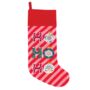 Personalised Pink And Red Stripe Ho Ho Ho Christmas Stocking, thumbnail 2 of 2