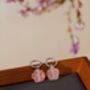 Carved Botan Cherry Quartz Earrings, thumbnail 10 of 11