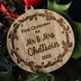 Personalised First Christmas Married Ornament,Mr And Mrs, thumbnail 3 of 4