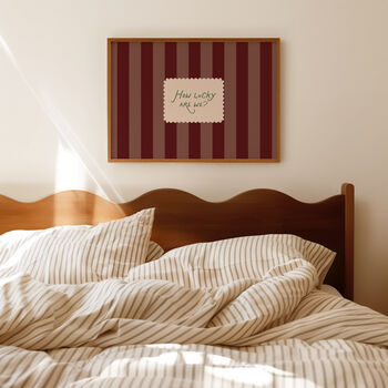How Lucky Are We Striped Landscape Print, 6 of 9