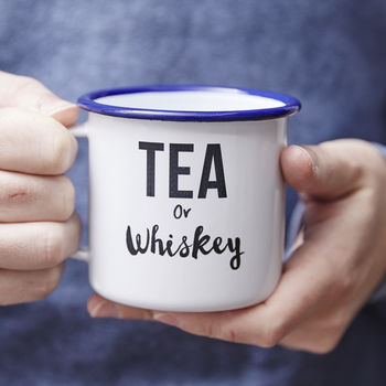 Enamel 'Tea Or Whiskey' Personalised Mug, 2 of 3