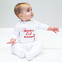 Personalised First Christmas Baby Sleepsuit, thumbnail 2 of 4