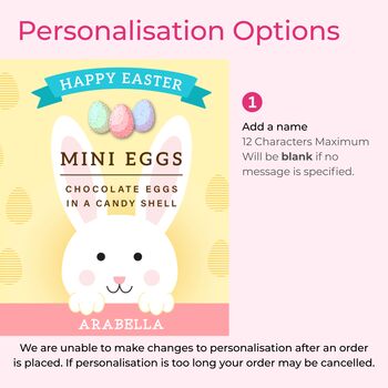 Personalised Easter Bunny Gift Mini Chocolate Egg Tin, 4 of 6