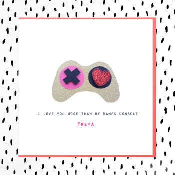 Game Console Happy Valentines Greeting Card, 2 of 5