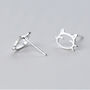 Sterling Silver Cat Face Stud Earrings, thumbnail 3 of 4
