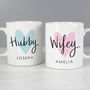 Personalised Hubby And Wifey Ceramic Mug Set, thumbnail 1 of 6
