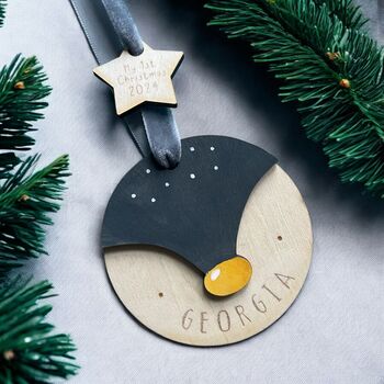 Personalised Hand Painted Penguin Christmas Bauble, 2 of 7