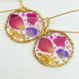 Dangle Earrings With Rose Petals And Gold Leaf, thumbnail 1 of 11