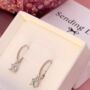 Solitaire Drop Hoop Earrings Christmas Gift For Her, thumbnail 8 of 9
