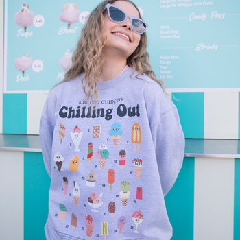 Chilling Out Women's Ice Cream Guide Sweatshirt, 4 of 4