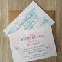 Watercolour Travel Themed Wedding Change The Date Card, thumbnail 4 of 4