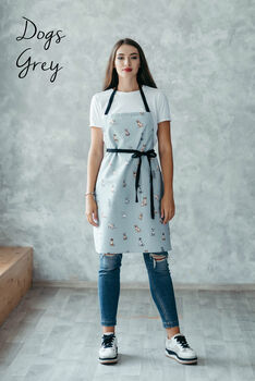 Cat Apron For Kids | Personalised Toddler Aprons With Dog, Bunny And Duck Prints, 8 of 12