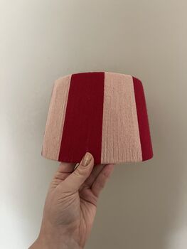 Red And Pink Striped String Lampshade Medium, 4 of 4
