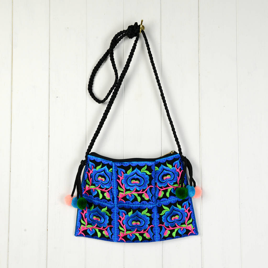 Embroidered Shoulder Bag By Home & Glory